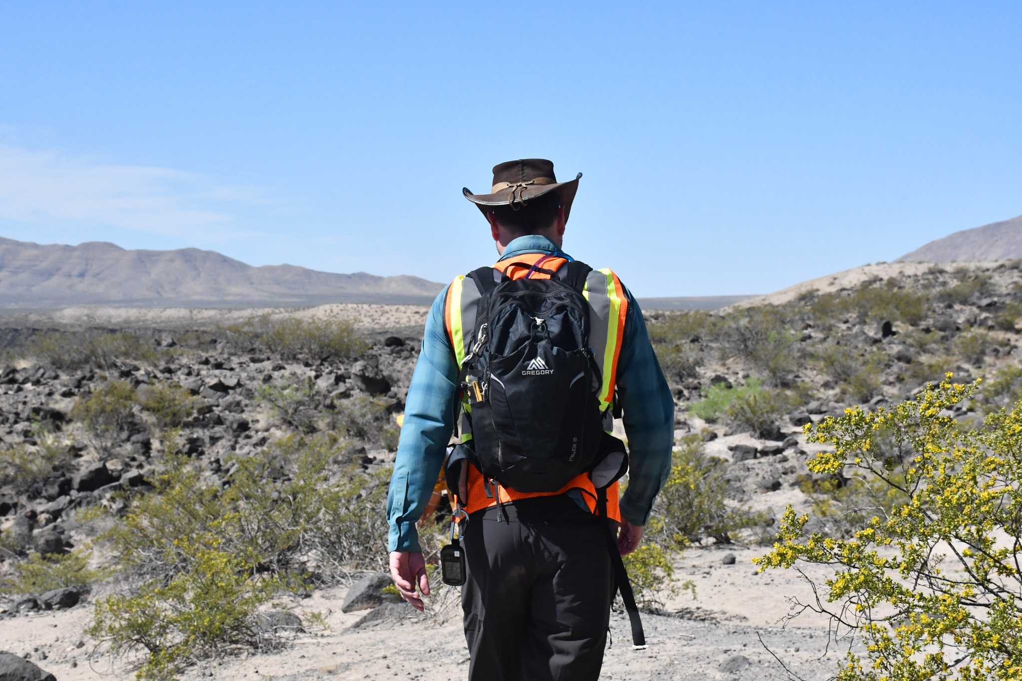 Ben Feist at the Potrillo volcanic field, New Mexico. April 2022. Photo by Melanie Formosa.