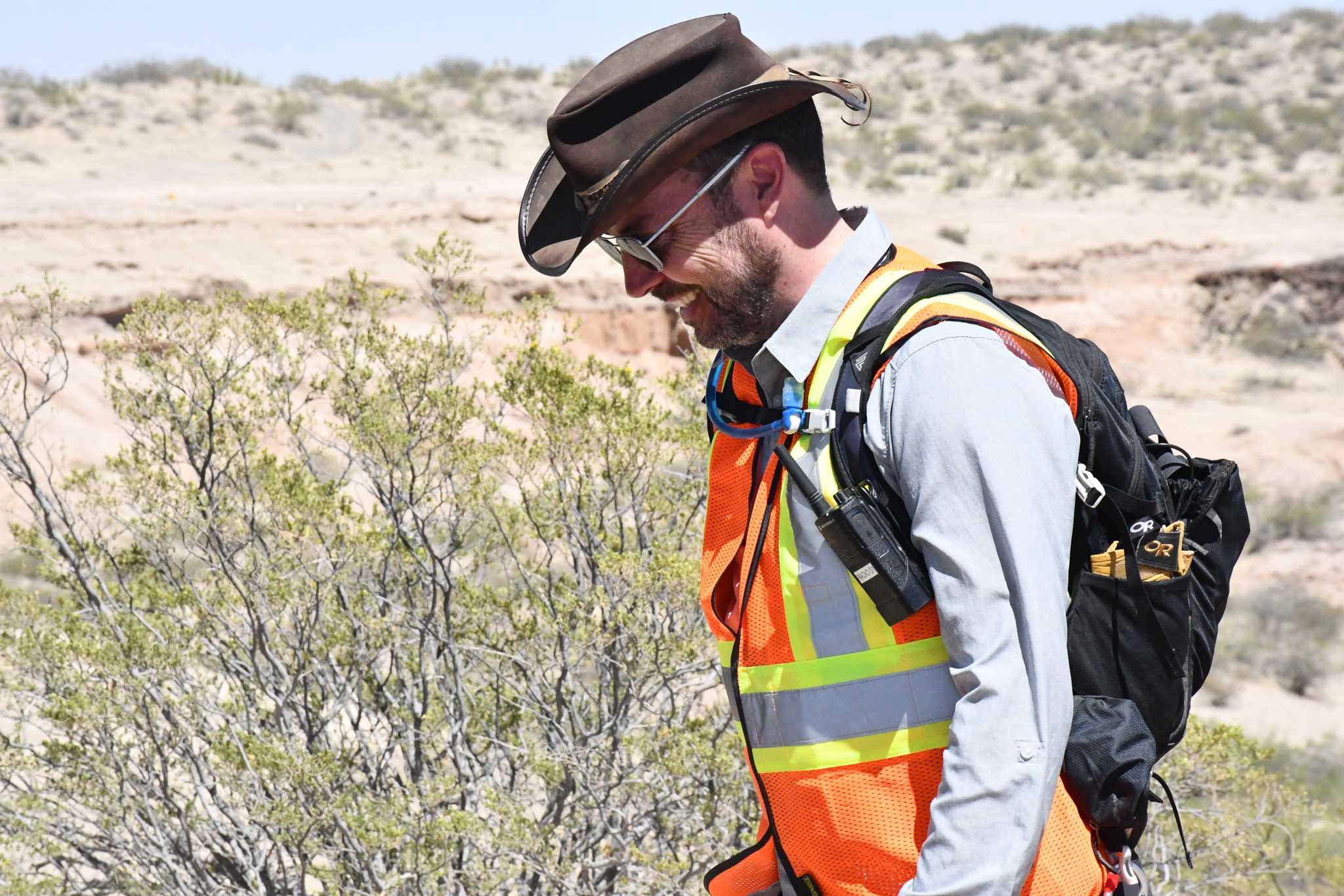 Ben Feist at the Potrillo volcanic field, New Mexico. April 2022. Photo by Melanie Formosa.